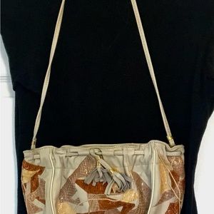 Vintage Leather Clutch/ Strap Purse